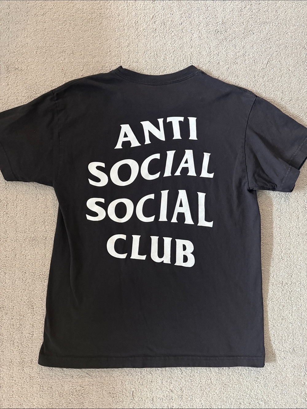 Anti Social Social Club Kids Black Tee with White Back Logo